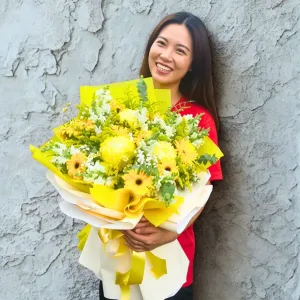 Happy Birthday Yellow Flower Bouquet – Sunshine Blooms for Her