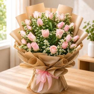24 Pink Roses Delivery Philippines | Roses & Aster Bouquet