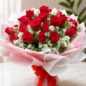 24 Red Roses Delivery Philippines | Roses & Aster Bouquet