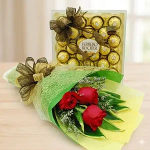 roses with ferrero rocher