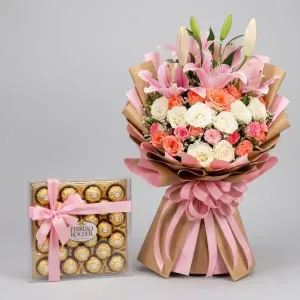 pink roses ferrero bouquet philippines