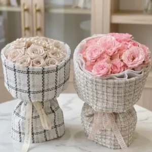 Luxury Tweed Wrapped Rose Bouquets | Philippines