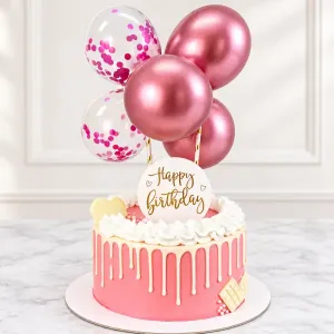 Drip Cake with Balloon Topper – Choco Truffle, Mocha, Vanilla & Strawberry