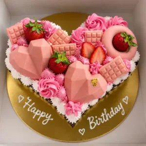 Strawberry Heart Cake with Vanilla Icing | Philippines